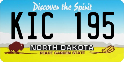 ND license plate KIC195