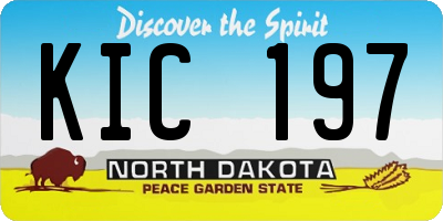 ND license plate KIC197