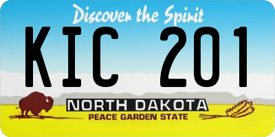 ND license plate KIC201