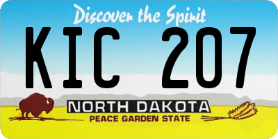 ND license plate KIC207