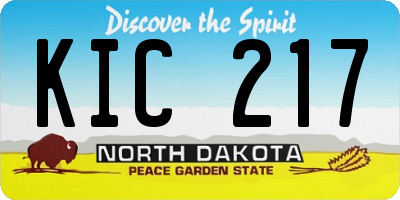 ND license plate KIC217