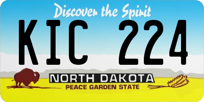 ND license plate KIC224