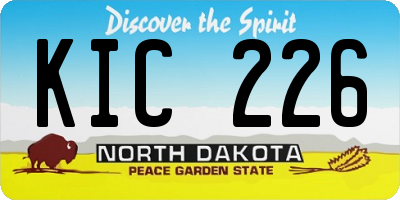 ND license plate KIC226