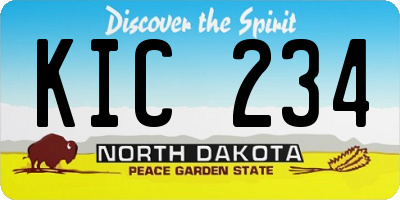 ND license plate KIC234