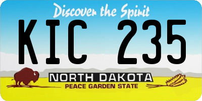 ND license plate KIC235