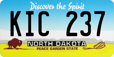 ND license plate KIC237