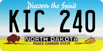 ND license plate KIC240