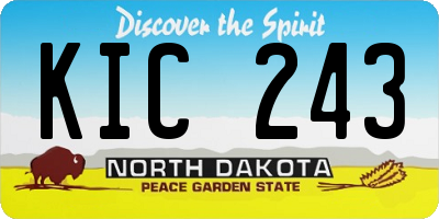 ND license plate KIC243
