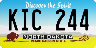 ND license plate KIC244