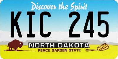 ND license plate KIC245