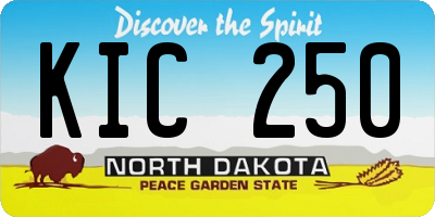 ND license plate KIC250
