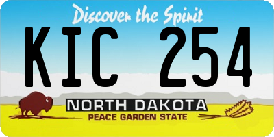 ND license plate KIC254