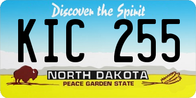 ND license plate KIC255