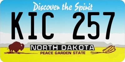 ND license plate KIC257