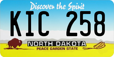 ND license plate KIC258