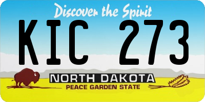 ND license plate KIC273