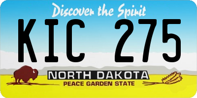 ND license plate KIC275