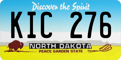 ND license plate KIC276