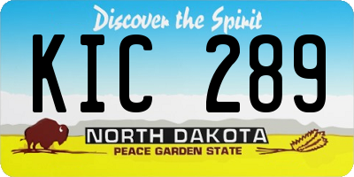ND license plate KIC289