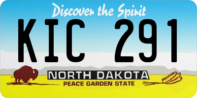 ND license plate KIC291