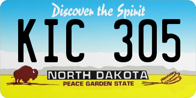 ND license plate KIC305