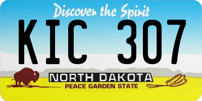 ND license plate KIC307