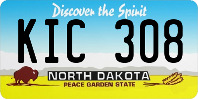 ND license plate KIC308
