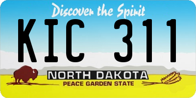 ND license plate KIC311