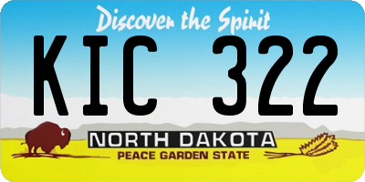 ND license plate KIC322