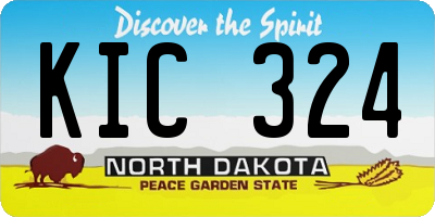ND license plate KIC324