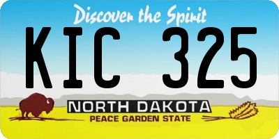 ND license plate KIC325