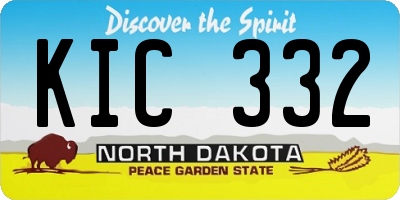 ND license plate KIC332