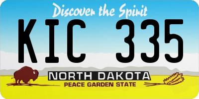 ND license plate KIC335
