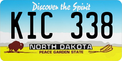 ND license plate KIC338