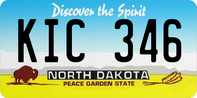 ND license plate KIC346