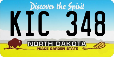 ND license plate KIC348
