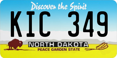 ND license plate KIC349