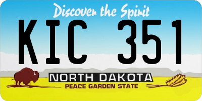 ND license plate KIC351