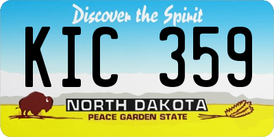 ND license plate KIC359