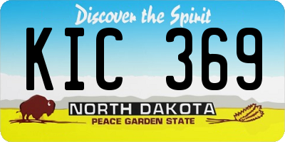 ND license plate KIC369