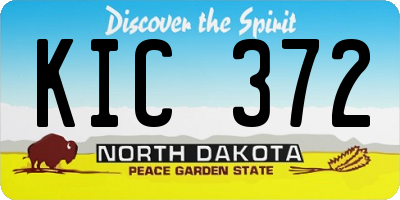 ND license plate KIC372