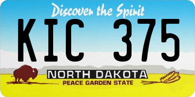 ND license plate KIC375
