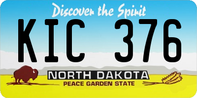 ND license plate KIC376