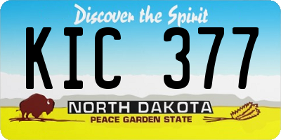 ND license plate KIC377