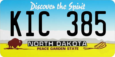 ND license plate KIC385
