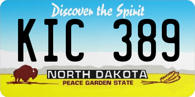 ND license plate KIC389