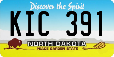 ND license plate KIC391