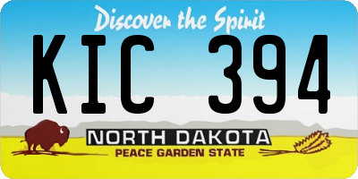 ND license plate KIC394