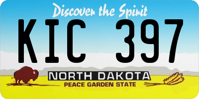 ND license plate KIC397