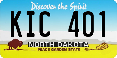 ND license plate KIC401